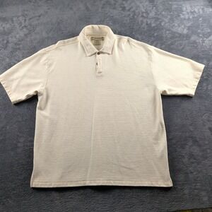 Mens Jamaica Jaxx Silk Blend Short Sleeve Shirt Size XXL Cream Polo Hawaiian